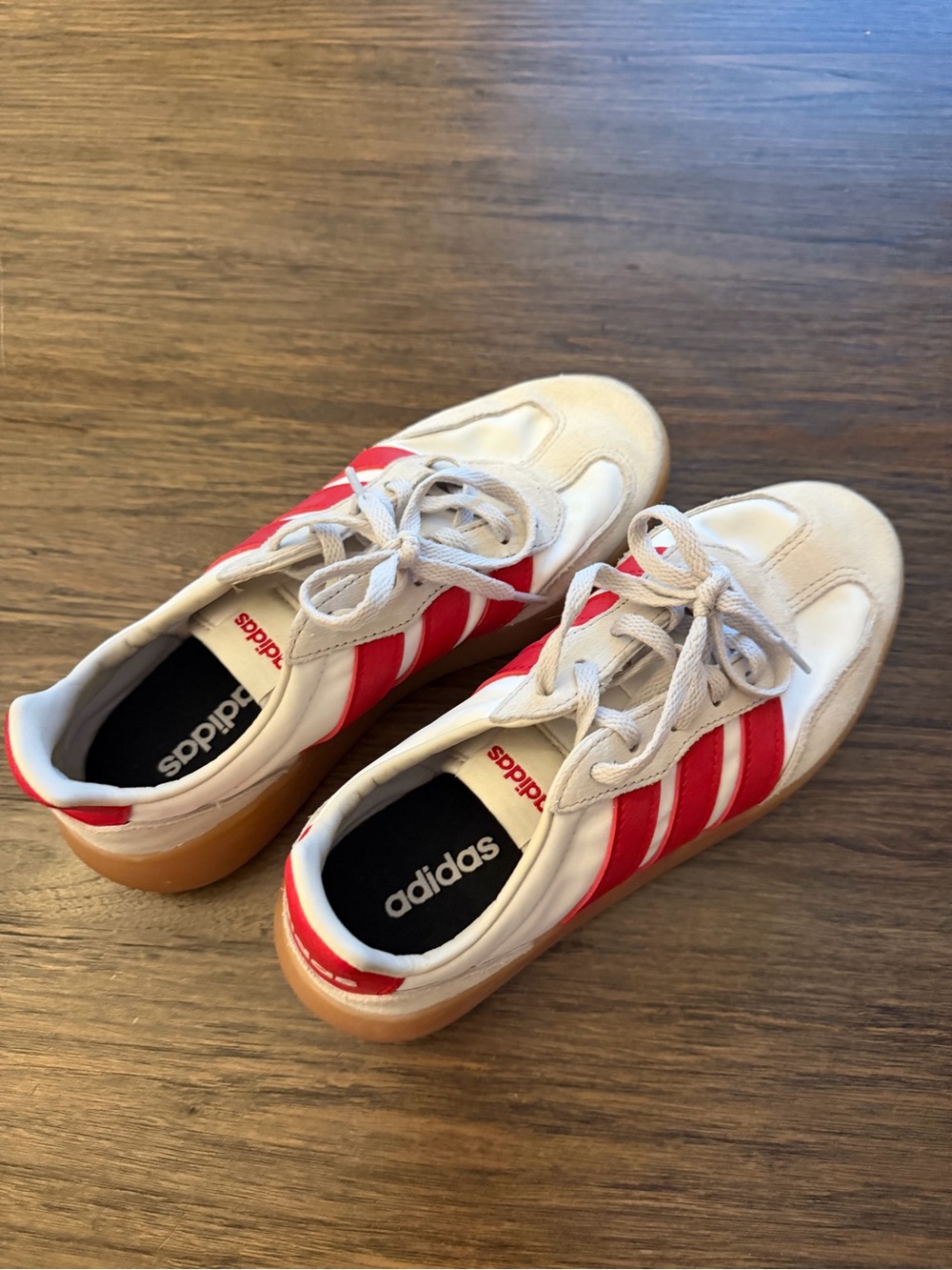 adidas Kids White & Red Retro Court Sneakers